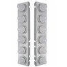 UP33921-SS Front Air Cleaner Bracket With 12X 11 LED Watermelon Lights & Bezels For Peterbilt-Amber LED/Clear Lens