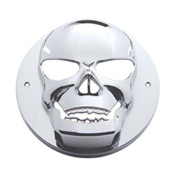 UP34005-Chrome Plastic Skull Light Cover For 4  Round Grommet Mount Light