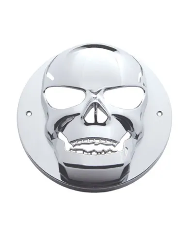 UP34005-Chrome Plastic Skull Light Cover For 4  Round Grommet Mount Light