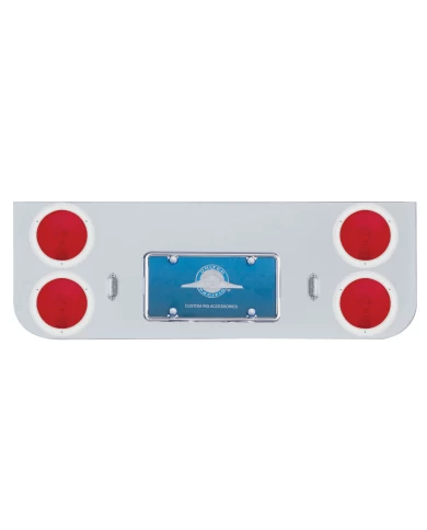 (BOX) CR. REAR CENTER PANEL LIGHT W/ FOUR 4" ROUND INCAND. LIGHTS W/ STAINLESS STEEL BEZEL - RED LENS (BOX) CR. REAR CENTER PANEL LIGHT W/ FOUR 4" ROUND INCAND. LIGHTS W/ STAINLESS STEEL BEZEL - RED LENS