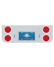 (BOX) CR. REAR CENTER PANEL LIGHT W/ FOUR 4" ROUND INCAND. LIGHTS W/ STAINLESS STEEL BEZEL - RED LENS (BOX) CR. REAR CENTER PANEL LIGHT W/ FOUR 4" ROUND INCAND. LIGHTS W/ STAINLESS STEEL BEZEL - RED LENS