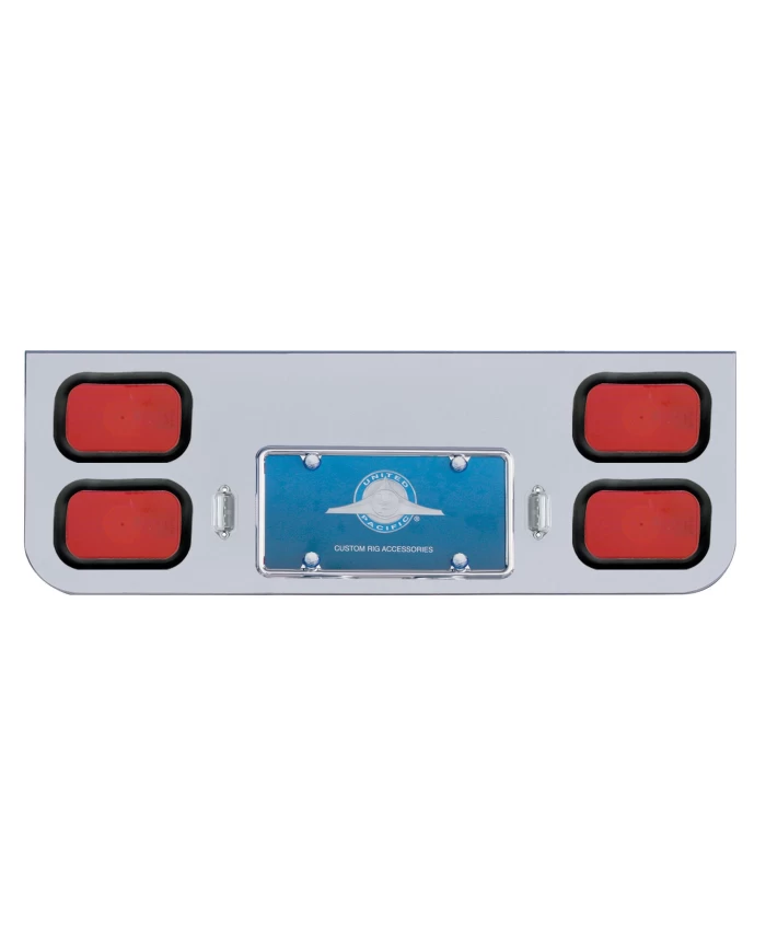 (BULK) CHROME REAR CENTER LIGHT PANEL W/ 4 RECTANGULAR LIGHTS - RED LENS (BULK) CHROME REAR CENTER LIGHT PANEL W/ 4 RECTANGULAR LIGHTS - RED LENS