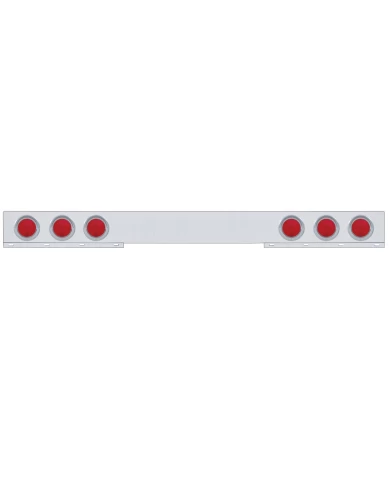 (BULK) CHROME 1 PIECE REAR LIGHT BAR W/ SIX 4" INCANDESCENT LIGHT W/ VISOR - RED LENS (BULK) CHROME 1 PIECE REAR LIGHT BAR W/ SIX 4" INCANDESCENT LIGHT W/ VISOR - RED LENS