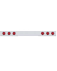 (BULK) CHROME 1 PIECE REAR LIGHT BAR W/ SIX 4" INCANDESCENT LIGHT W/ VISOR - RED LENS
