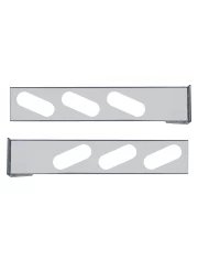 (2/BULK) CHROME 2 PCS. REAR LIGHT BAR W/ 6 SLANTED OVAL LIGHT CUTOUTS - 4 HOLE FLANGE MOUNT (2/BULK) CHROME 2 PCS. REAR LIGHT BAR W/ 6 SLANTED OVAL LIGHT CUTOUTS - 4 HOLE FLANGE MOUNT