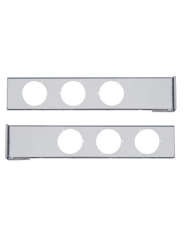 (2/BULK) CHROME 2 PCS. REAR LIGHT BAR W/ SIX 4" LIGHT CUTOUTS - 4 HOLE FLANGE MOUNT (2/BULK) CHROME 2 PCS. REAR LIGHT BAR W/ SIX 4" LIGHT CUTOUTS - 4 HOLE FLANGE MOUNT
