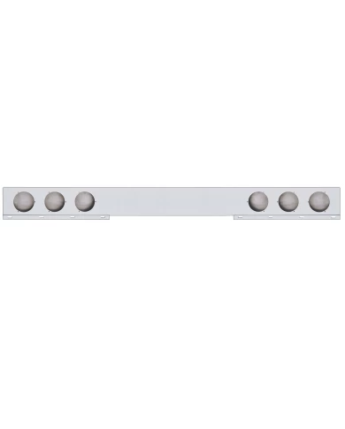 (BULK) CHROME 94" 1 PIECE REAR LIGHT BAR W/ SIX 4" LIGHT CUTOUTS (BULK) CHROME 94" 1 PIECE REAR LIGHT BAR W/ SIX 4" LIGHT CUTOUTS