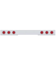 (BULK) CHROME 1 PIECE REAR LIGHT BAR W/ SIX 4" INCANDESCENT LIGHT W/ BEZEL - RED LENS