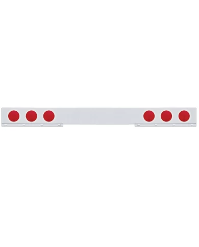 (BULK) CHROME 94" LONG 1 PIECE REAR LIGHT BAR W/ SIX 4" ROUND LIGHTS W/ STAINLESS STEEL BEZEL (BULK) CHROME 94" LONG 1 PIECE REAR LIGHT BAR W/ SIX 4" ROUND LIGHTS W/ STAINLESS STEEL BEZEL