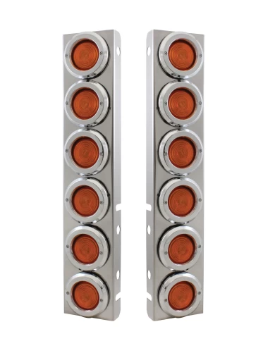 (2/BULK) S.S. PETERBILT 12 LED CUTOUT FRONT AIR CLEANER LIGHT BRACKET W/ 2" INCANDESCENT FLAT LIGHT & CR. PL. BEZEL (2/BULK) S.S. PETERBILT 12 LED CUTOUT FRONT AIR CLEANER LIGHT BRACKET W/ 2" INCANDESCENT FLAT LIGHT & CR. PL. BEZEL
