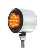 (BULK) S.S. DOUBLE FACE LIGHT HOUSING W/ TWO 9 LED 2" FLAT LIGHT - AMBER LED/ AMBER LENS & RED LED/RED LENS