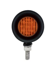 (BULK) S.S. DOUBLE FACE LIGHT HOUSING W/ TWO 9 LED 2" FLAT LIGHT - AMBER LED/ AMBER LENS & RED LED/RED LENS