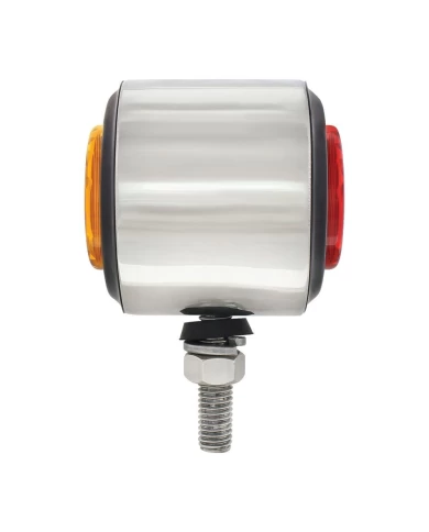 (BULK) S.S. DOUBLE FACE LIGHT HOUSING W/ TWO 9 LED 2" FLAT LIGHT - AMBER LED/ AMBER LENS & RED LED/RED LENS (BULK) S.S. DOUBLE FACE LIGHT HOUSING W/ TWO 9 LED 2" FLAT LIGHT - AMBER LED/ AMBER LENS & RED LED/RED LENS
