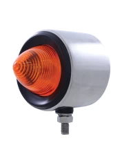 (BULK) S.S. DOUBLE FACE HOUSING W/ TWO 9 LED 2" BEEHIVE LIGHT - AMBER LED/ AMBER LENS & RED LED/RED LENS