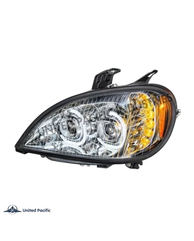 (CBOX) CHROME HIGH POWER LED PROJECTION HEADLIGHT FOR 1996-2018 FREIGHTLINER COLUMBIA - DRIVER (CBOX) CHROME HIGH POWER LED PROJECTION HEADLIGHT FOR 1996-2018 FREIGHTLINER COLUMBIA - DRIVER