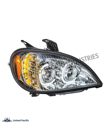 (CBOX) CHROME HIGH POWER LED PROJECTION HEADLIGHT FOR 1996-2018 FREIGHTLINER COLUMBIA - PASSENGER (CBOX) CHROME HIGH POWER LED PROJECTION HEADLIGHT FOR 1996-2018 FREIGHTLINER COLUMBIA - PASSENGER