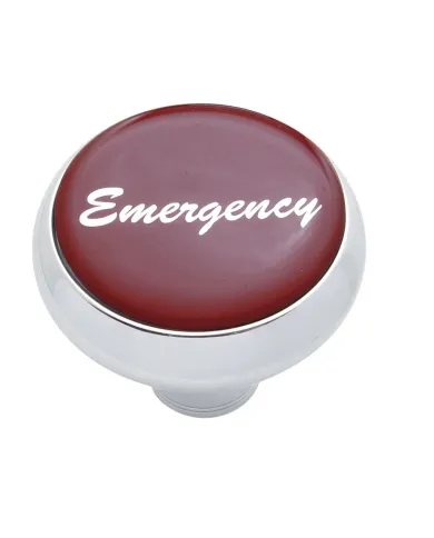 UP23416-"Emergency" Deluxe Air Valve Knob - Red Glossy Sticker