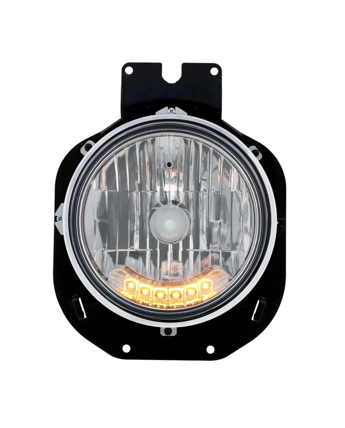 (BOX) 1996-2005 FREIGHTLINER CENTURY CRYSTAL HEADLIGHT WITH 6 AMBER AUXILIARY LED (BOX) 1996-2005 FREIGHTLINER CENTURY CRYSTAL HEADLIGHT WITH 6 AMBER AUXILIARY LED