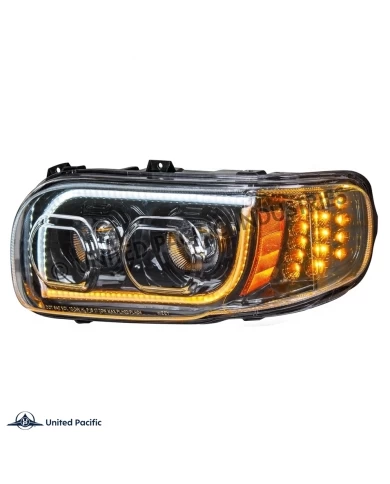 (CBOX) BLACKOUT HIGH POWER LED HEADLIGHT WITH LED POSITION LIGHT & LED TURN SIGNAL FOR 2008+ PETERBILT 388/389 - DRIVER (CBOX) BLACKOUT HIGH POWER LED HEADLIGHT WITH LED POSITION LIGHT & LED TURN SIGNAL FOR 2008+ PETERBILT 388/389 - DRIVER