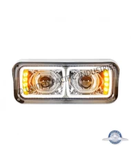 (CBOX) UNIVERSAL 4" X 6" MODULAR CHROME LED PROJECTION HEADLIGHT WITH LED TURN SIGNAL & LED PISTION LIGHT BAR - PASSENGER