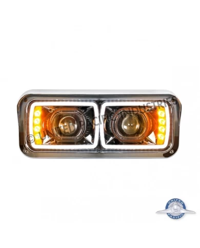 (CBOX) UNIVERSAL 4" X 6" MODULAR BLACKOUT LED PROJECTION HEADLIGHT WITH LED TURN SIGNAL & LED PISTION LIGHT BAR - PASSENGER (CBOX) UNIVERSAL 4" X 6" MODULAR BLACKOUT LED PROJECTION HEADLIGHT WITH LED TURN SIGNAL & LED PISTION LIGHT BAR - PASSENGER