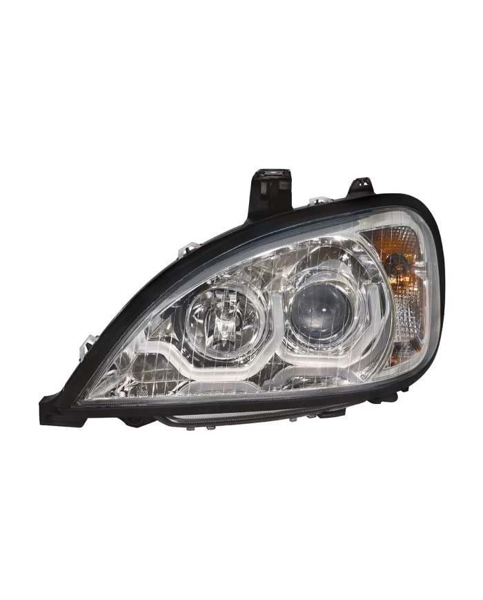 (CBOX) 1996-2018 FREIGHTLINER COLUMBIA CHROME PROJECTION HEADLIGHT W/ DUAL FUNCTION LIGHT BAR - DRIVER