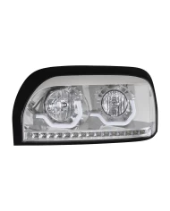 (CBOX) CHROME CENTURY HEADLIGHT WITH LED TURN SIGNAL & LED POSITION LIGHT BAR - DRIVER (CBOX) CHROME CENTURY HEADLIGHT WITH LED TURN SIGNAL & LED POSITION LIGHT BAR - DRIVER
