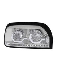(CBOX) CHROME CENTURY HEADLIGHT WITH LED TURN SIGNAL & LED POSITION LIGHT BAR - PASSENGER (CBOX) CHROME CENTURY HEADLIGHT WITH LED TURN SIGNAL & LED POSITION LIGHT BAR - PASSENGER