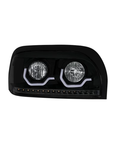 (CBOX) "BLACKOUT" CENTURY HEADLIGHT WITH LED TURN SIGNAL & LED POSITION LIGHT BAR - PASSENGER (CBOX) "BLACKOUT" CENTURY HEADLIGHT WITH LED TURN SIGNAL & LED POSITION LIGHT BAR - PASSENGER