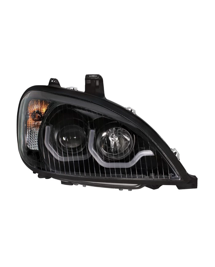 (CBOX) "BLACKOUT" 1996+ FREIGHTLINER COLUMBIA PROJECTION HEADLIGHT WITH DUAL FUNCTION AMBER LED LIGHT BAR - PASSENGER