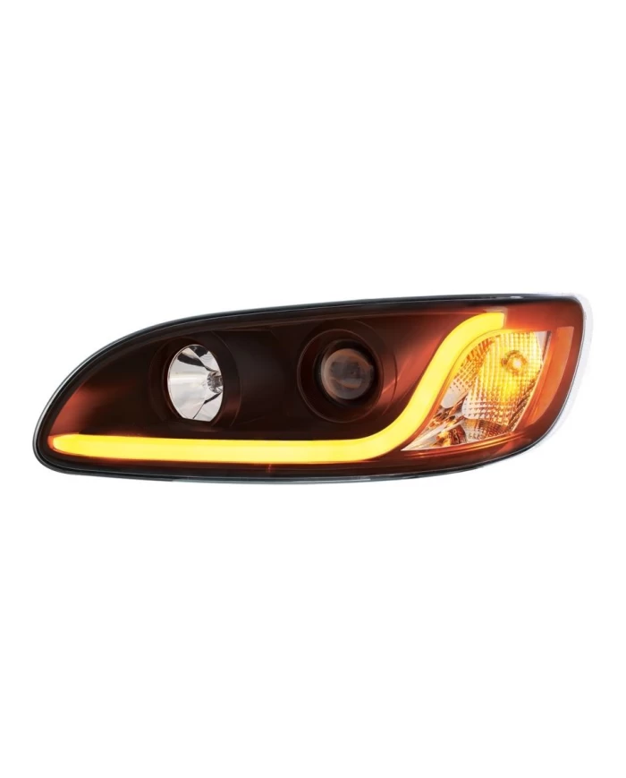 (CBOX) "BLACKOUT" PETERBILT 382/384/386/387 PROJECTION HEADLIGHT WITH DUAL FUNCTION LED POSITION LIGHT BAR - DRIVER (CBOX) "BLACKOUT" PETERBILT 382/384/386/387 PROJECTION HEADLIGHT WITH DUAL FUNCTION LED POSITION LIGHT BAR - DRIVER