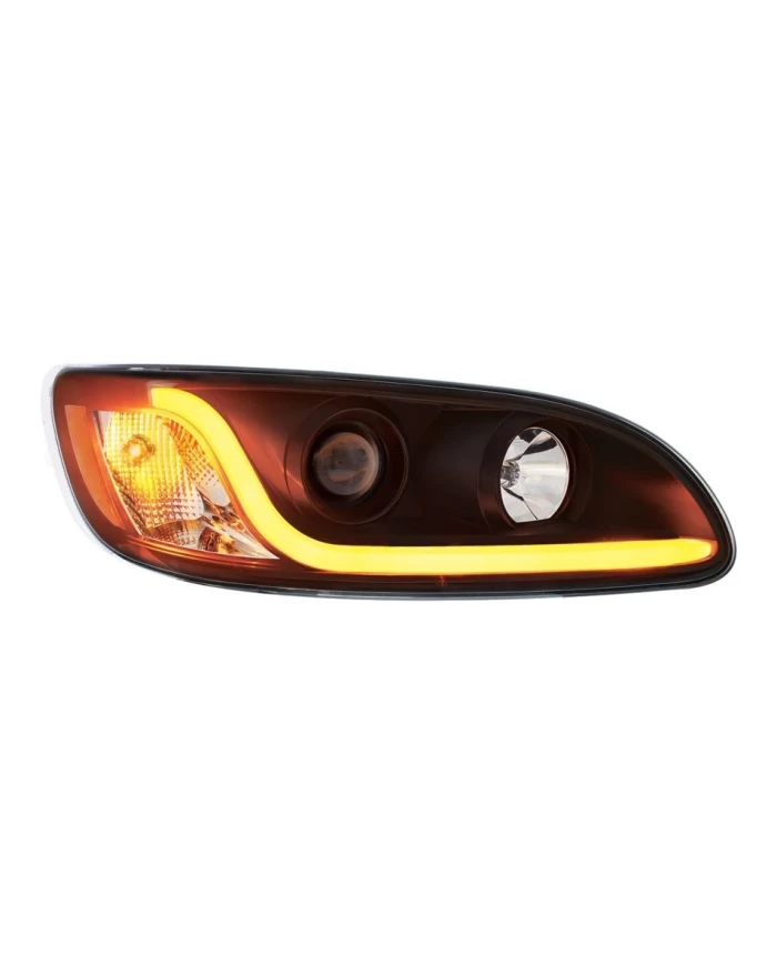(CBOX) "BLACKOUT" PETERBILT 382/384/386/387 PROJECTION HEADLIGHT WITH DUAL FUNCTION LED POSITION LIGHT BAR - PASSENGER