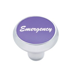 UP23433-"Emergency" Deluxe Air Valve Knob - Purple Aluminum Sticker
