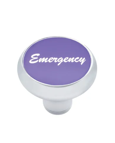 UP23433-"Emergency" Deluxe Air Valve Knob - Purple Aluminum Sticker