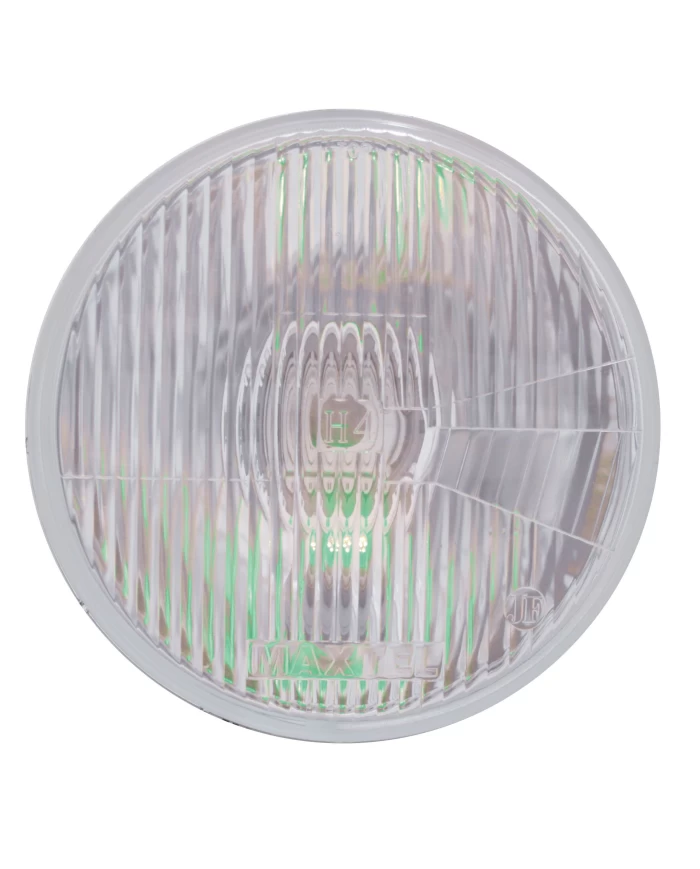 (BOX) 7" HEADLIGHT W/ 4 MICRO LED ACCENT LIGHT (HIGH & LOW BEAM) - GREEN