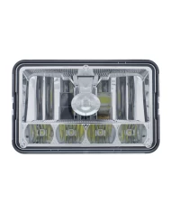 (CARD) 5 LED 6" X 4" RECTANGULAR CRYSTAL LED HEADLIGHT - HIGH & LOW BEAM (CARD) 5 LED 6" X 4" RECTANGULAR CRYSTAL LED HEADLIGHT - HIGH & LOW BEAM