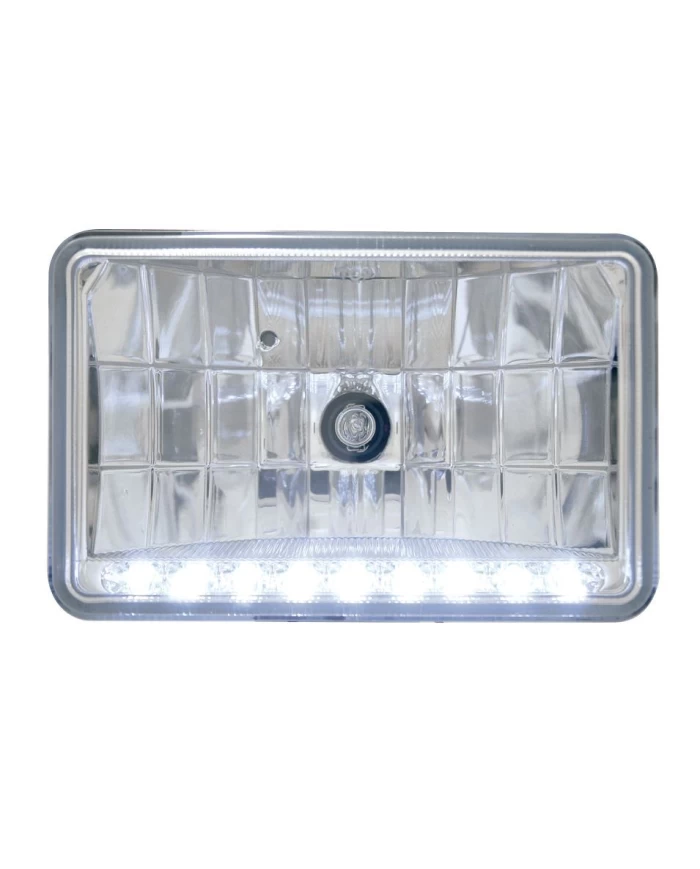 (BOX) 9 LED 6" X 4" RECTANGULAR LOW BEAM CRYSTAL HEADLIGHT - WHITE (BOX) 9 LED 6" X 4" RECTANGULAR LOW BEAM CRYSTAL HEADLIGHT - WHITE