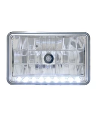 (BOX) 9 LED 6" X 4" RECTANGULAR LOW BEAM CRYSTAL HEADLIGHT - WHITE (BOX) 9 LED 6" X 4" RECTANGULAR LOW BEAM CRYSTAL HEADLIGHT - WHITE