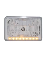 (BOX) 9 LED 6" X 4" RECTANGULAR LOW BEAM CRYSTAL HEADLIGHT - AMBER (BOX) 9 LED 6" X 4" RECTANGULAR LOW BEAM CRYSTAL HEADLIGHT - AMBER