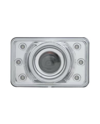 (BOX) 165mm CRYSTAL PROJECTION RECTANGULAR HEADLIGHT BULB WITH 6 WHITE LED - LOW BEAM ONLY (BOX) 165mm CRYSTAL PROJECTION RECTANGULAR HEADLIGHT BULB WITH 6 WHITE LED - LOW BEAM ONLY
