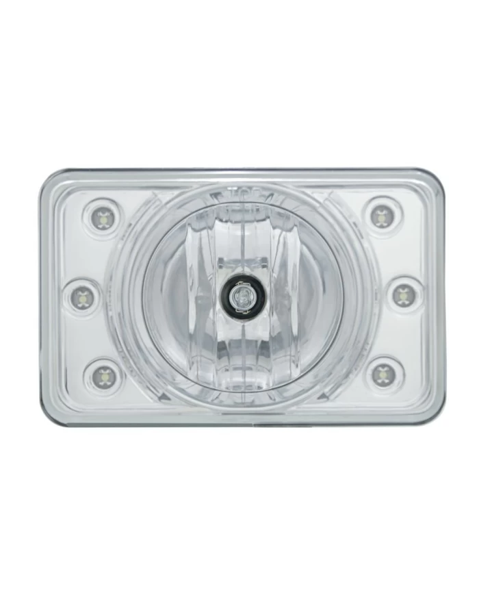 (BOX) 165mm CRYSTAL PROJECTION RECTANGULAR HEADLIGHT BULB WITH 6 WHITE LED - HIGH BEAM ONLY (BOX) 165mm CRYSTAL PROJECTION RECTANGULAR HEADLIGHT BULB WITH 6 WHITE LED - HIGH BEAM ONLY