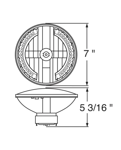 (BOX) 7" DIA. CRYSTAL HEADLIGHT BULB WITH 34 AUXILIARY LED - AMBER LED/CLEAR LENS (BOX) 7" DIA. CRYSTAL HEADLIGHT BULB WITH 34 AUXILIARY LED - AMBER LED/CLEAR LENS