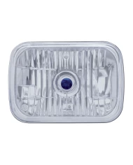 (BOX) 200mm (5" x 7") RECTANGULAR CRYSTAL HEADLIGHT W/ BLUE DOT - REPLACEABLE H4 HALOGEN BULB (BOX) 200mm (5" x 7") RECTANGULAR CRYSTAL HEADLIGHT W/ BLUE DOT - REPLACEABLE H4 HALOGEN BULB