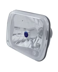 (BOX) 200mm (5" x 7") RECTANGULAR CRYSTAL HEADLIGHT W/ BLUE DOT - REPLACEABLE H4 HALOGEN BULB (BOX) 200mm (5" x 7") RECTANGULAR CRYSTAL HEADLIGHT W/ BLUE DOT - REPLACEABLE H4 HALOGEN BULB