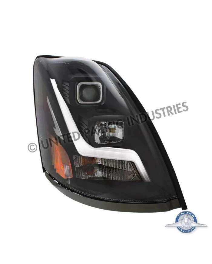 (BOX) BLACK 2004+ VOLVO VN/VNL PROJECTION HEADLIGHT - PASSENGER