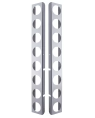 (2/BULK) STAINLESS STEEL PETERBILT REAR AIR CLEANER LIGHT BRACKET W/ SIXTEEN 2" LIGHT CUTOUTS (2/BULK) STAINLESS STEEL PETERBILT REAR AIR CLEANER LIGHT BRACKET W/ SIXTEEN 2" LIGHT CUTOUTS