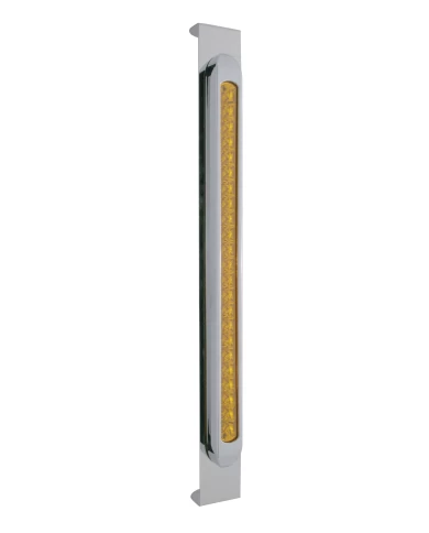 (BULK) STAINLESS STEEL MIRROR BRACKET W/ 23 AMBER LED 17 1/4" LIGHT BAR WITH BEZEL - AMBER LENS (BULK) STAINLESS STEEL MIRROR BRACKET W/ 23 AMBER LED 17 1/4" LIGHT BAR WITH BEZEL - AMBER LENS