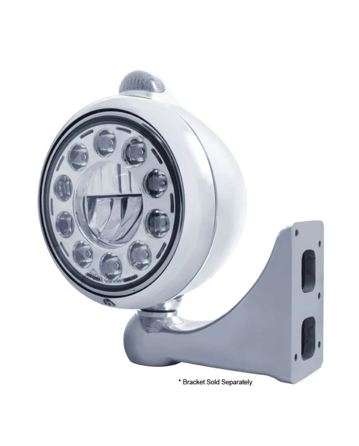 (BOX) CR "GUIDE" PETERBILT 11 HIGH POWER LED CRYSTAL HEADLIGHT W/ 5 AMBER LED DUAL FUNCTION TOP MOUNT LIGHT - CLEAR LENS (BOX) CR "GUIDE" PETERBILT 11 HIGH POWER LED CRYSTAL HEADLIGHT W/ 5 AMBER LED DUAL FUNCTION TOP MOUNT LIGHT - CLEAR LENS