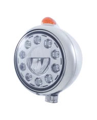 (BOX) S.S. "GUIDE" PETERBILT 11 HIGH POWER LED HEADLIGHT W/ 5 AMBER LED DUAL FUNCTION TOP MOUNT LIGHT - AMBER LENS (BOX) S.S. "GUIDE" PETERBILT 11 HIGH POWER LED HEADLIGHT W/ 5 AMBER LED DUAL FUNCTION TOP MOUNT LIGHT - AMBER LENS