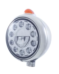 (BOX) S.S. "GUIDE" PETERBILT 11 HIGH POWER LED HEADLIGHT W/ 5 AMBER LED DUAL FUNCTION TOP MOUNT LIGHT - AMBER LENS (BOX) S.S. "GUIDE" PETERBILT 11 HIGH POWER LED HEADLIGHT W/ 5 AMBER LED DUAL FUNCTION TOP MOUNT LIGHT - AMBER LENS